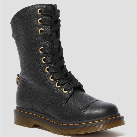 Dr MARTENS ALMILITA Black Leather Boots Size : 10 - Picture 2 of 15